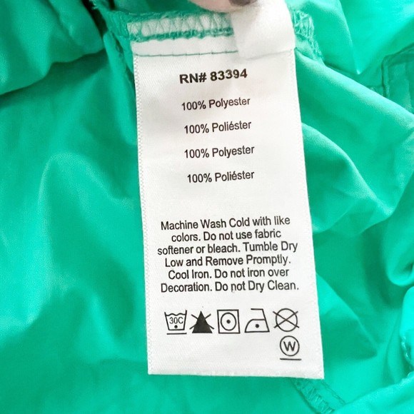 Asics Womens Full Zip Hooded Running Rain Jacket Windbreaker Teal Mint Green, Sm - Picture 12 of 13